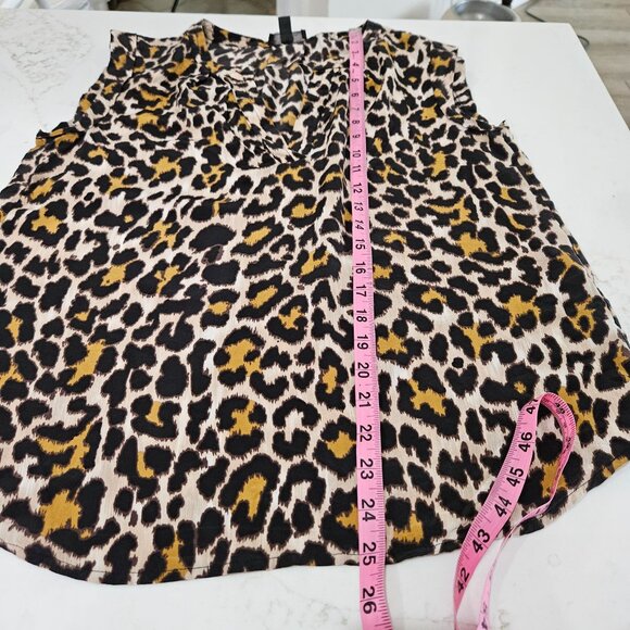 J. Crew Top Size 10 Silk Leopard Print Sleeveless Blouse Retro Y2K Office - Picture 9 of 10